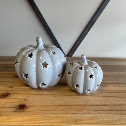 Ceramic pumpkin tea on sale light holder